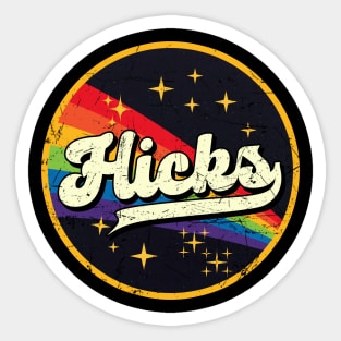 Hicks // Rainbow In Space Vintage Grunge-Style Sticker